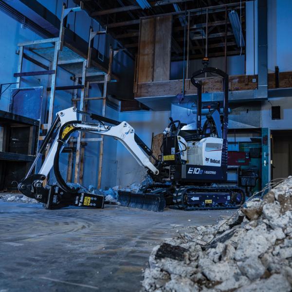 Bobcat E10e Battery-Electric Compact Excavator available at Leppo Rents