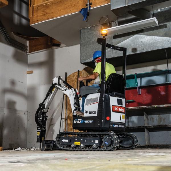 Bobcat E10e Battery-Electric Compact Excavator available at Leppo Rents